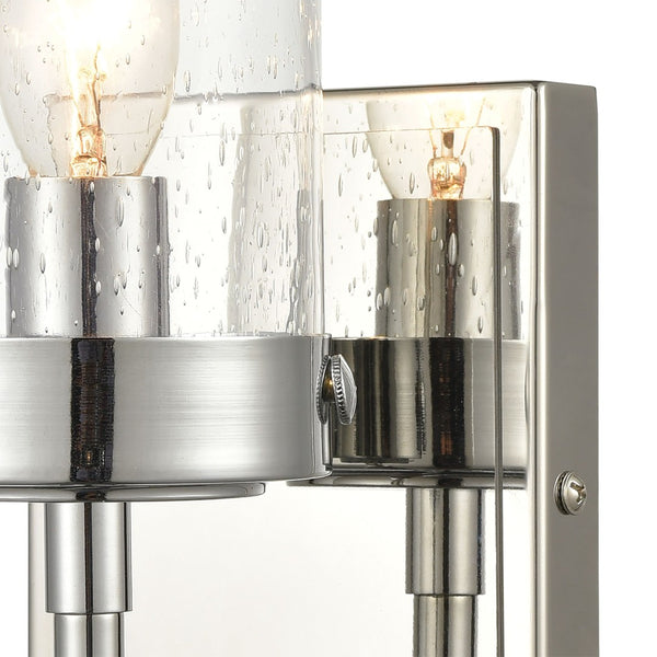 Atlas Melinda 11'' High 1-Light Sconce - Chic Polished Chrome Fixture with Seeded Glass Shade for Warm Glow WL11659-CH