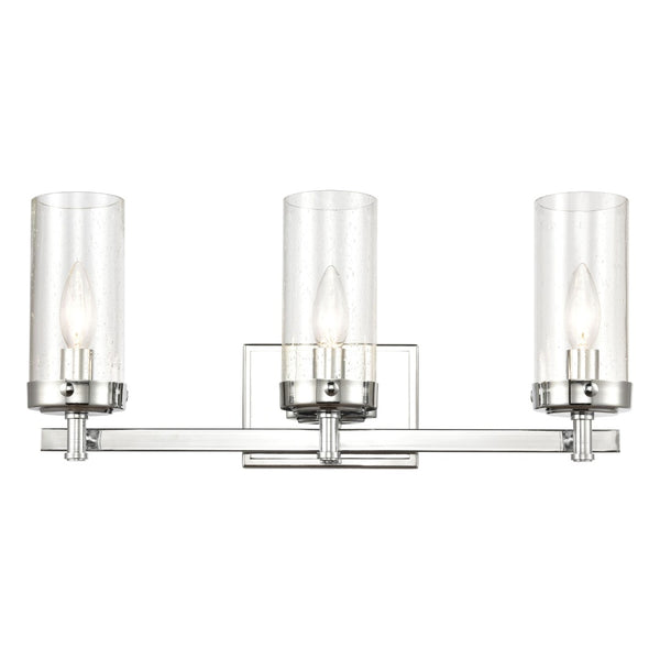 Atlas Melinda Modern 2-Light Vanity Light Fixture with Seeded Glass Shades for Elegant Illumination Polished Chrome 20'' WL11660-CH