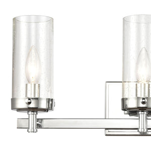Atlas Melinda Modern 2-Light Vanity Light Fixture with Seeded Glass Shades for Elegant Illumination Polished Chrome 20'' WL11660-CH