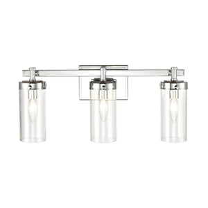 Atlas Melinda Modern 2-Light Vanity Light Fixture with Seeded Glass Shades for Elegant Illumination Polished Chrome 20'' WL11660-CH