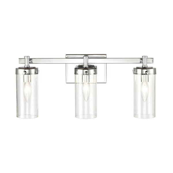 Atlas Melinda Modern 2-Light Vanity Light Fixture with Seeded Glass Shades for Elegant Illumination Polished Chrome 20'' WL11660-CH
