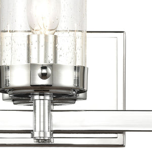 Atlas Melinda Modern 2-Light Vanity Light Fixture with Seeded Glass Shades for Elegant Illumination Polished Chrome 20'' WL11660-CH