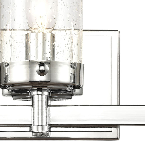 Atlas Melinda Modern 2-Light Vanity Light Fixture with Seeded Glass Shades for Elegant Illumination Polished Chrome 20'' WL11660-CH