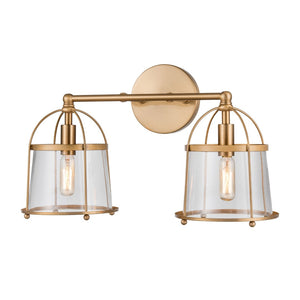 Atlas Merrick 1-Light Wall Sconce - Elegant Clear Glass Shade & Arching Metalwork for Timeless Style Satin Brass 17'' WL11661-BS