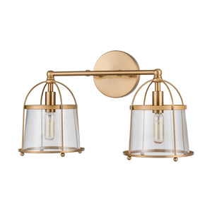 Atlas Merrick 1-Light Wall Sconce - Elegant Clear Glass Shade & Arching Metalwork for Timeless Style Satin Brass 17'' WL11661-BS