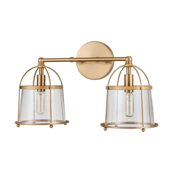 Atlas Merrick 1-Light Wall Sconce - Elegant Clear Glass Shade & Arching Metalwork for Timeless Style Satin Brass 17'' WL11661-BS