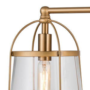Atlas Merrick 1-Light Wall Sconce - Elegant Clear Glass Shade & Arching Metalwork for Timeless Style Satin Brass 17'' WL11661-BS