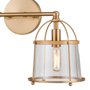 Atlas Merrick 1-Light Wall Sconce - Elegant Clear Glass Shade & Arching Metalwork for Timeless Style Satin Brass 17'' WL11661-BS