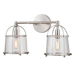 Atlas Merrick 1-Light Wall Sconce - Elegant Clear Glass Shade & Arching Metalwork for Timeless Style Satin Nickel 17'' WL11661-NK