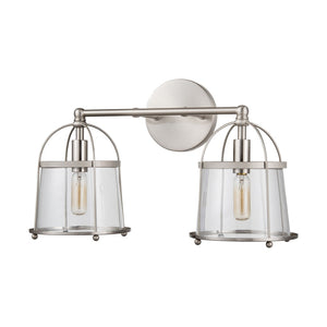 Atlas Merrick 1-Light Wall Sconce - Elegant Clear Glass Shade & Arching Metalwork for Timeless Style Satin Nickel 17'' WL11661-NK