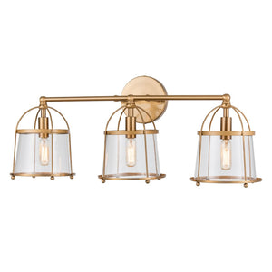Atlas Merrick 1-Light Wall Sconce - Elegant Clear Glass Shade & Arching Metalwork for Timeless Style Satin Brass 24'' WL11662-BS