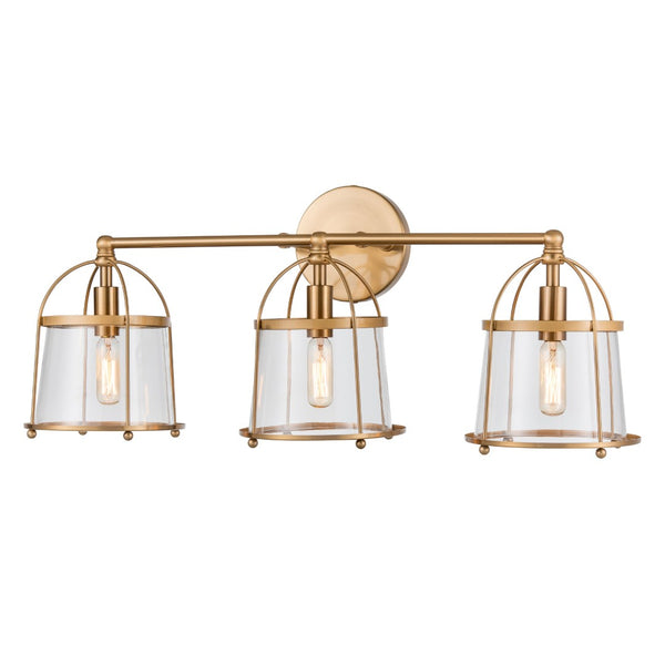 Atlas Merrick 1-Light Wall Sconce - Elegant Clear Glass Shade & Arching Metalwork for Timeless Style Satin Brass 24'' WL11662-BS