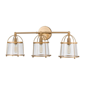 Atlas Merrick 1-Light Wall Sconce - Elegant Clear Glass Shade & Arching Metalwork for Timeless Style Satin Brass 24'' WL11662-BS