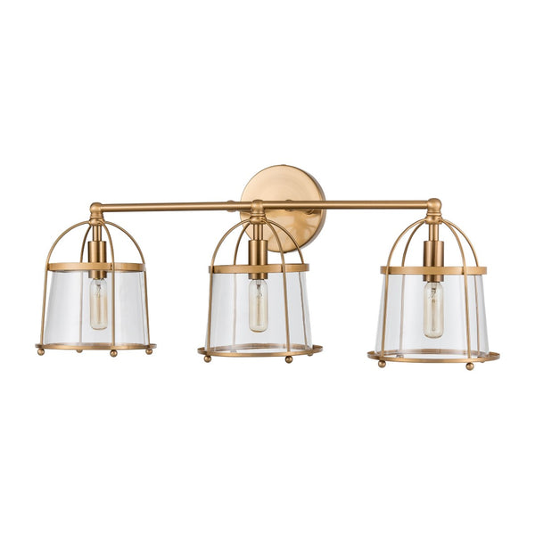 Atlas Merrick 1-Light Wall Sconce - Elegant Clear Glass Shade & Arching Metalwork for Timeless Style Satin Brass 24'' WL11662-BS