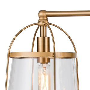 Atlas Merrick 1-Light Wall Sconce - Elegant Clear Glass Shade & Arching Metalwork for Timeless Style Satin Brass 24'' WL11662-BS