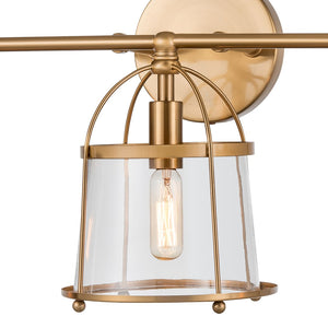 Atlas Merrick 1-Light Wall Sconce - Elegant Clear Glass Shade & Arching Metalwork for Timeless Style Satin Brass 24'' WL11662-BS