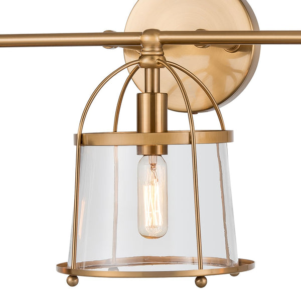 Atlas Merrick 1-Light Wall Sconce - Elegant Clear Glass Shade & Arching Metalwork for Timeless Style Satin Brass 24'' WL11662-BS