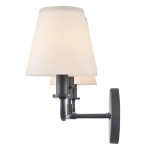 Atlas Minerva 24'' Wide 3-Light Vanity Light - Elegant Tapered Glass Shades for Bright, Flattering Illumination Matte Black WL11664-BK