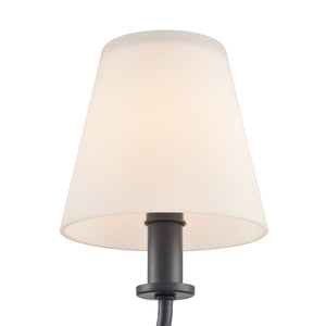 Atlas Minerva 24'' Wide 3-Light Vanity Light - Elegant Tapered Glass Shades for Bright, Flattering Illumination Matte Black WL11664-BK