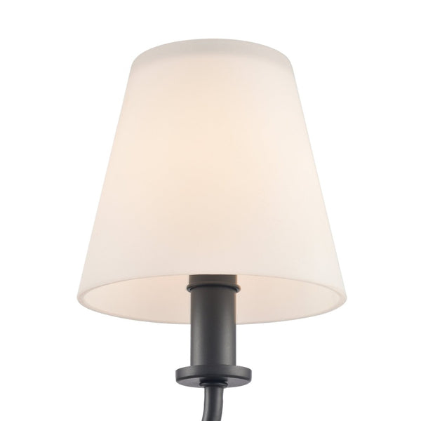 Atlas Minerva 24'' Wide 3-Light Vanity Light - Elegant Tapered Glass Shades for Bright, Flattering Illumination Matte Black WL11664-BK