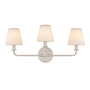 Atlas Minerva 24'' Wide 3-Light Vanity Light - Elegant Tapered Glass Shades for Bright, Flattering Illumination Antique Nickel WL11664-NK