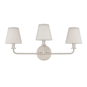 Atlas Minerva 24'' Wide 3-Light Vanity Light - Elegant Tapered Glass Shades for Bright, Flattering Illumination Antique Nickel WL11664-NK
