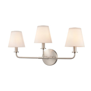Atlas Minerva 24'' Wide 3-Light Vanity Light - Elegant Tapered Glass Shades for Bright, Flattering Illumination Antique Nickel WL11664-NK