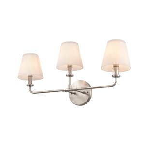 Atlas Minerva 24'' Wide 3-Light Vanity Light - Elegant Tapered Glass Shades for Bright, Flattering Illumination Antique Nickel WL11664-NK