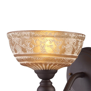Atlas Norwich 8'' High 1-Light Sconce in Oiled Bronze with Amber Glass - Classic Indoor Lighting Fixture WL11671-BZ