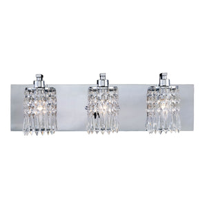 Atlas Optix Elegant 3-Light Vanity Fixture with Crystal Accents for Modern Bathroom Illumination and Style Polished Chrome 21'' WL11674-CH