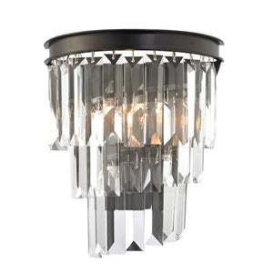 Atlas Palacial 10-Inch 1-Light Wall Sconce - Elegant Oil Rubbed Bronze with Sparkling Prismatic Crystals WL11676-BZ