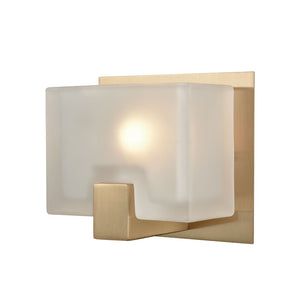 Atlas Ridgecrest Modern 3-Light Vanity Light Fixture - Geometric Design with Frosted Glass Shades for Elegance Satin Brass 6'' WL11687-BS