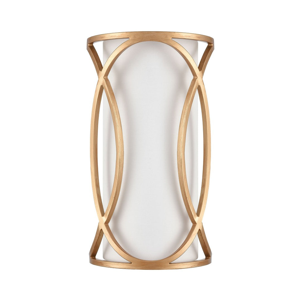 Atlas Ringlets 15" High 2-Light Sconce - Modern Matte Gold Fixture with White Shade for Stylish Spaces WL11688-GD