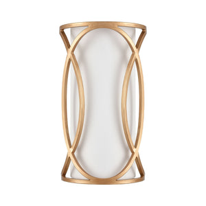 Atlas Ringlets 15" High 2-Light Sconce - Modern Matte Gold Fixture with White Shade for Stylish Spaces WL11688-GD