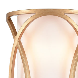 Atlas Ringlets 15" High 2-Light Sconce - Modern Matte Gold Fixture with White Shade for Stylish Spaces WL11688-GD