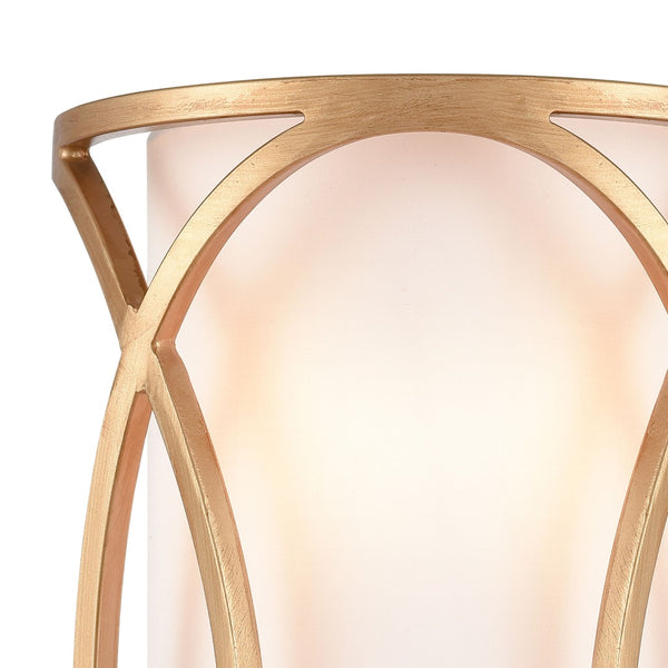 Atlas Ringlets 15" High 2-Light Sconce - Modern Matte Gold Fixture with White Shade for Stylish Spaces WL11688-GD