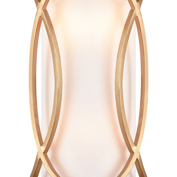 Atlas Ringlets 15" High 2-Light Sconce - Modern Matte Gold Fixture with White Shade for Stylish Spaces WL11688-GD