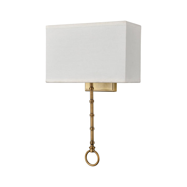 Atlas Shannon 17'' High 2-Light Wall Sconce - Elegant Fabric Shade & Bamboo Motif for Modern Spaces Warm Brass WL11696-BS
