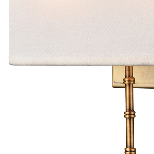 Atlas Shannon 17'' High 2-Light Wall Sconce - Elegant Fabric Shade & Bamboo Motif for Modern Spaces Warm Brass WL11696-BS