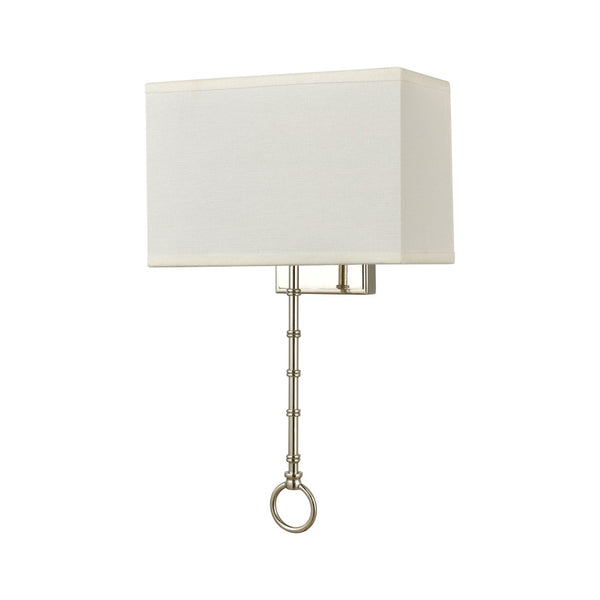 Atlas Shannon 17'' High 2-Light Wall Sconce - Elegant Fabric Shade & Bamboo Motif for Modern Spaces Polished Chrome WL11696-CH