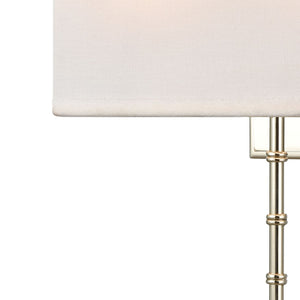Atlas Shannon 17'' High 2-Light Wall Sconce - Elegant Fabric Shade & Bamboo Motif for Modern Spaces Polished Chrome WL11696-CH