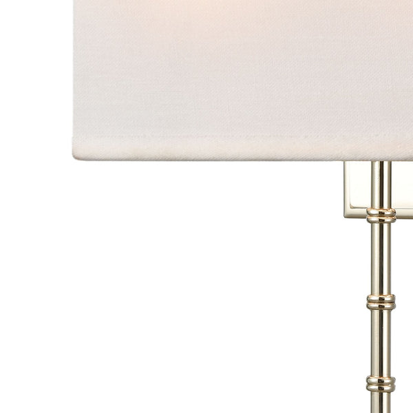 Atlas Shannon 17'' High 2-Light Wall Sconce - Elegant Fabric Shade & Bamboo Motif for Modern Spaces Polished Chrome WL11696-CH