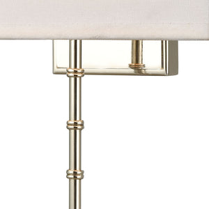 Atlas Shannon 17'' High 2-Light Wall Sconce - Elegant Fabric Shade & Bamboo Motif for Modern Spaces Polished Chrome WL11696-CH