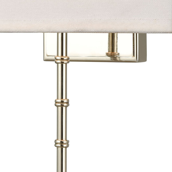 Atlas Shannon 17'' High 2-Light Wall Sconce - Elegant Fabric Shade & Bamboo Motif for Modern Spaces Polished Chrome WL11696-CH