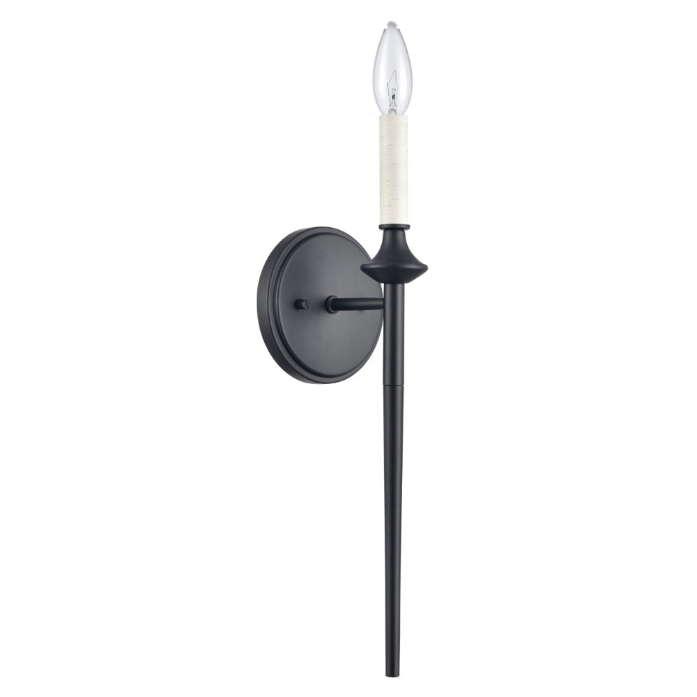 Atlas Solomon 16.75" High Matte Black Sconce - Lodge-Inspired Lighting for Modern Spaces & Style WL11698-BK