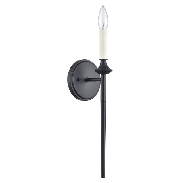 Atlas Solomon 16.75" High Matte Black Sconce - Lodge-Inspired Lighting for Modern Spaces & Style WL11698-BK