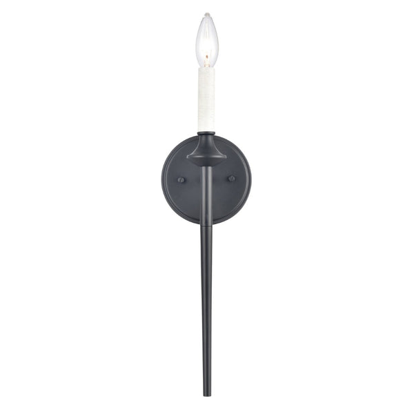 Atlas Solomon 16.75" High Matte Black Sconce - Lodge-Inspired Lighting for Modern Spaces & Style WL11698-BK