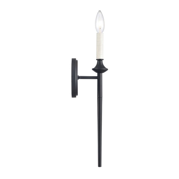 Atlas Solomon 16.75" High Matte Black Sconce - Lodge-Inspired Lighting for Modern Spaces & Style WL11698-BK