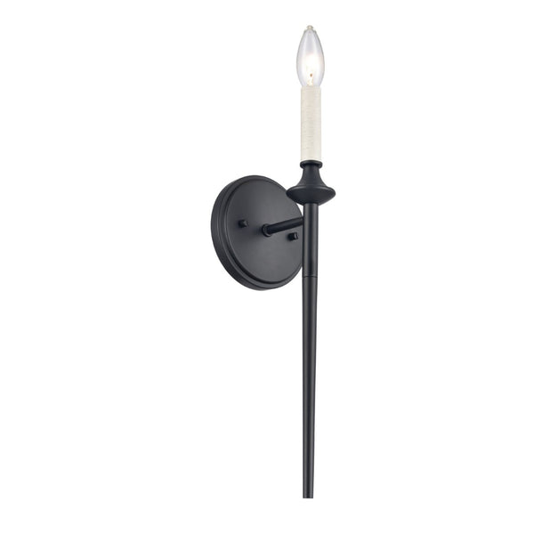 Atlas Solomon 16.75" High Matte Black Sconce - Lodge-Inspired Lighting for Modern Spaces & Style WL11698-BK