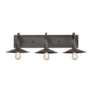 Atlas Spindle 1-Light Wall Sconce - Vintage Industrial Design with Pulley Motif for Timeless Charm Oil Rubbed Bronze 31'' WL11700-BZ